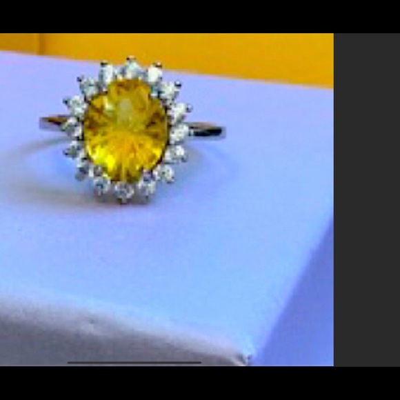 NEW Real Gemstone LG 925 sterling ring 8 NoTarnish - Picture 2 of 5